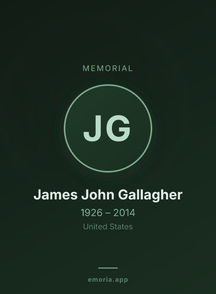 Memorial portrait of James John Gallagher