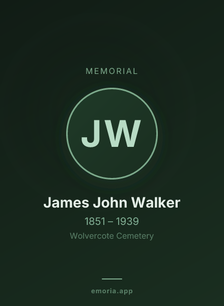 Memorial portrait of James John Walker