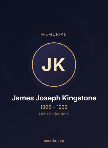 Memorial portrait of James Joseph Kingstone