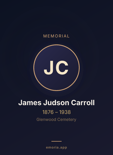 Memorial portrait of James Judson Carroll