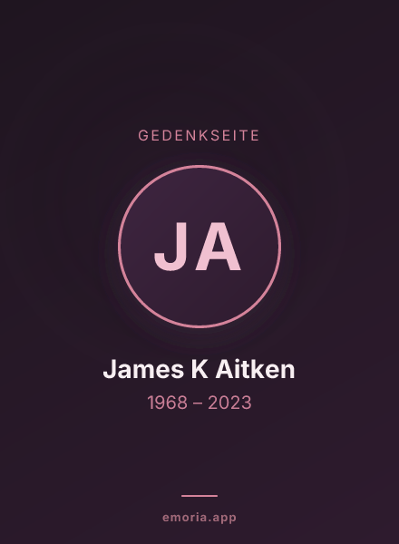 Gedenkportrait von James K Aitken