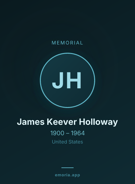 Memorial portrait of James Keever Holloway