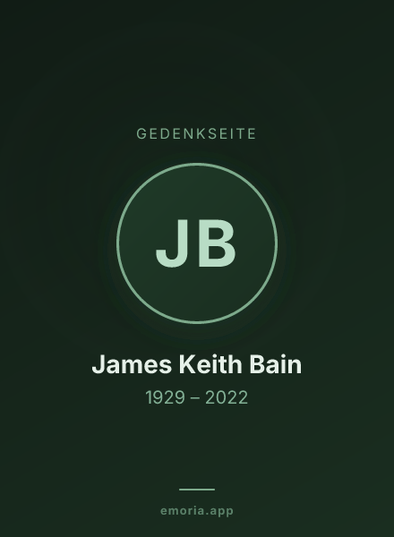 Gedenkportrait von James Keith Bain