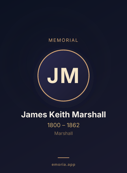 Memorial portrait of James Keith Marshall