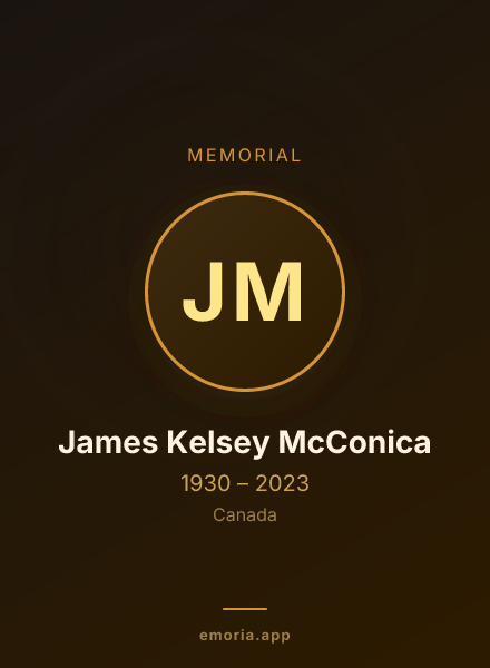 Memorial portrait of James Kelsey McConica