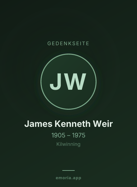 Gedenkportrait von James Kenneth Weir