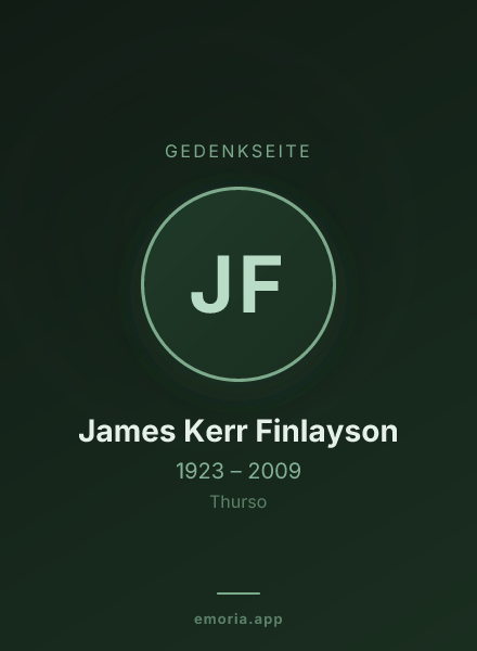 Gedenkportrait von James Kerr Finlayson