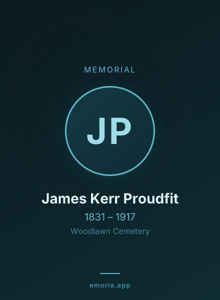 Memorial portrait of James Kerr Proudfit