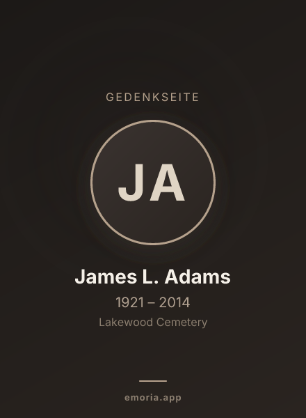 Gedenkportrait von James L. Adams