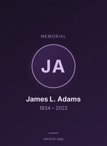 Memorial portrait of James L. Adams