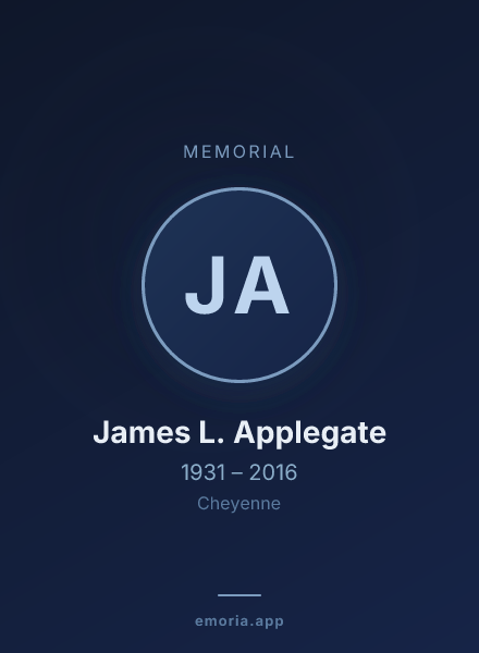 Memorial portrait of James L. Applegate