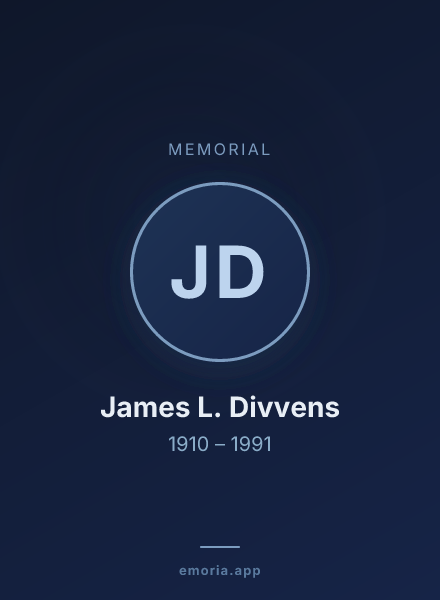 Memorial portrait of James L. Divvens