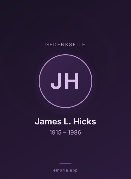 Gedenkportrait von James L. Hicks