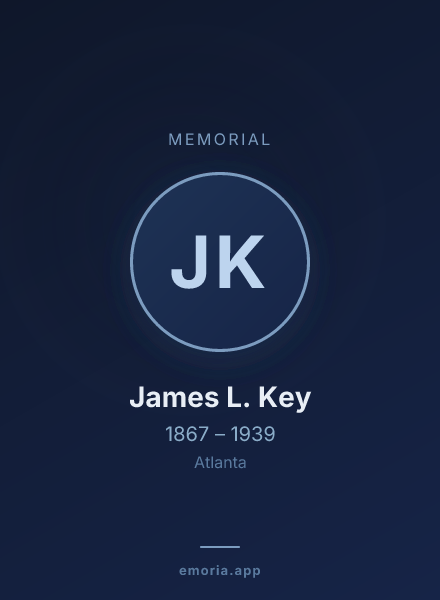 Memorial portrait of James L. Key