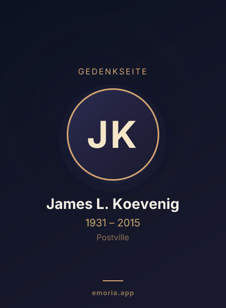 Gedenkportrait von James L. Koevenig