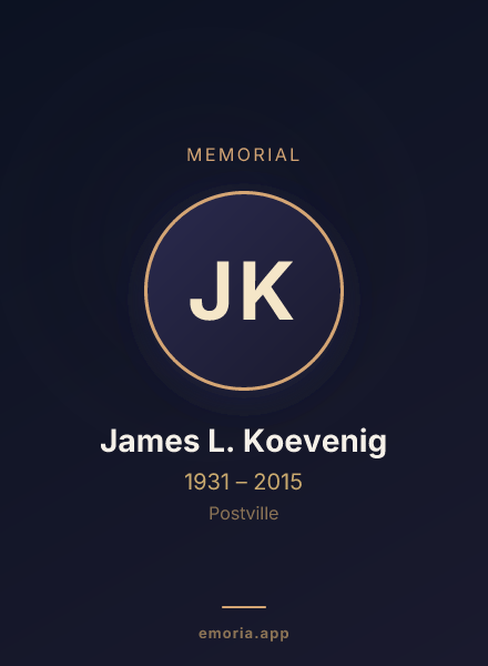 Memorial portrait of James L. Koevenig