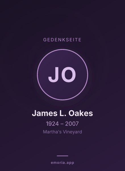Gedenkportrait von James L. Oakes