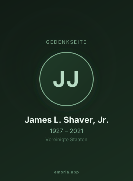 Gedenkportrait von James L. Shaver, Jr.