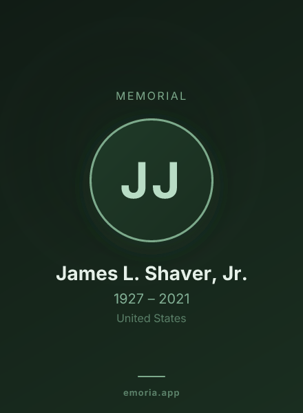 Memorial portrait of James L. Shaver, Jr.