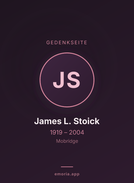 Gedenkportrait von James L. Stoick