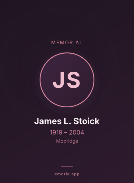 Memorial portrait of James L. Stoick