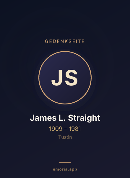 Gedenkportrait von James L. Straight