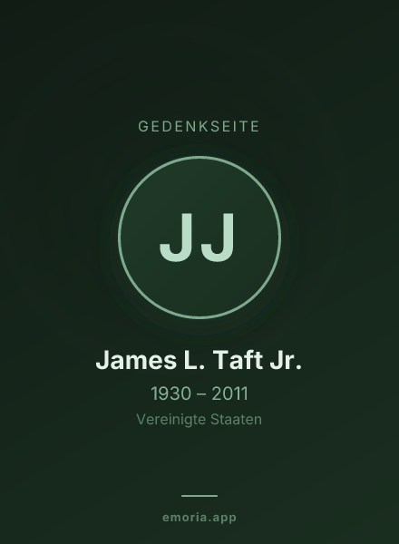 Gedenkportrait von James L. Taft Jr.