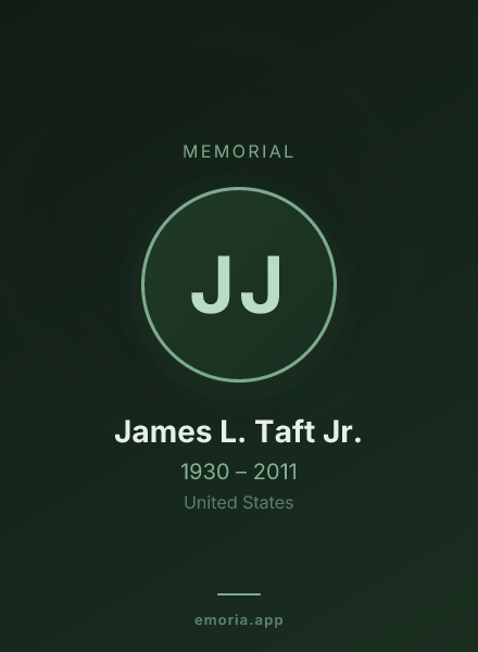 Memorial portrait of James L. Taft Jr.