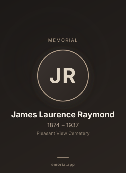 Memorial portrait of James Laurence Raymond