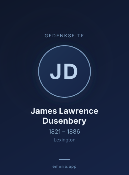 Gedenkportrait von James Lawrence Dusenbery