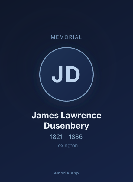 Memorial portrait of James Lawrence Dusenbery