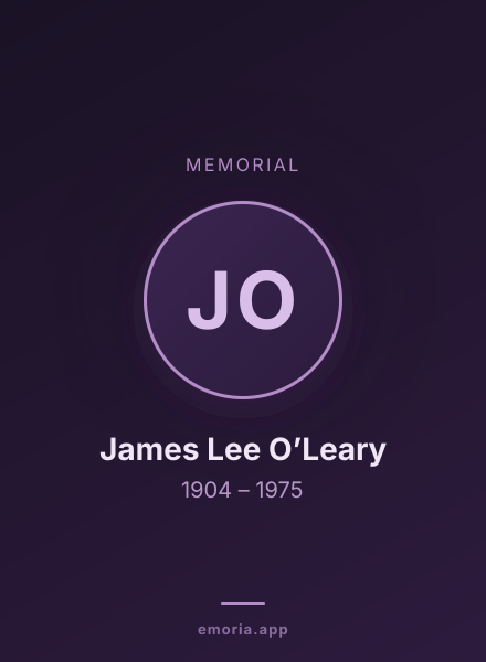 Memorial portrait of James Lee O’Leary