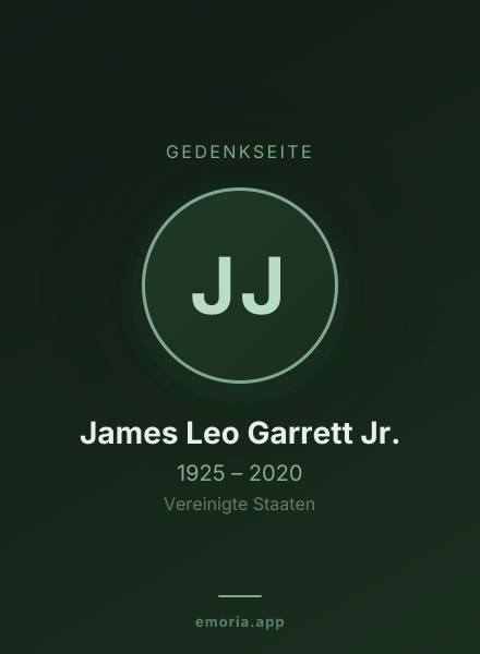 Gedenkportrait von James Leo Garrett Jr.
