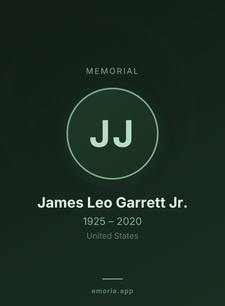 Memorial portrait of James Leo Garrett Jr.