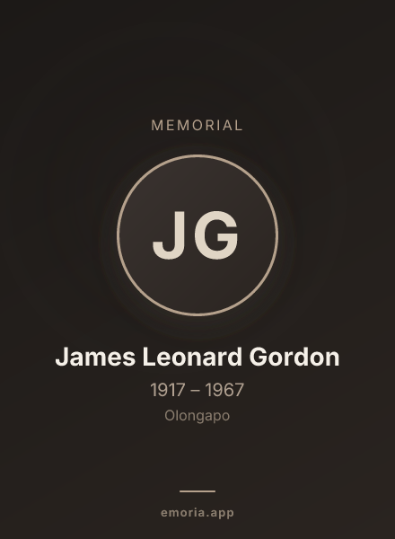 Memorial portrait of James Leonard Gordon