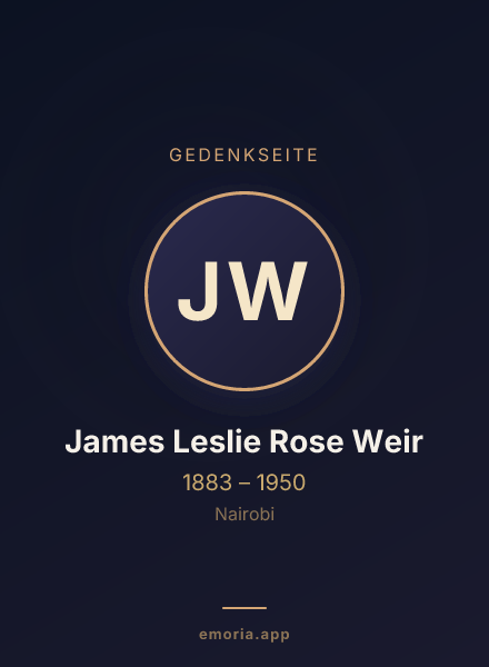Gedenkportrait von James Leslie Rose Weir