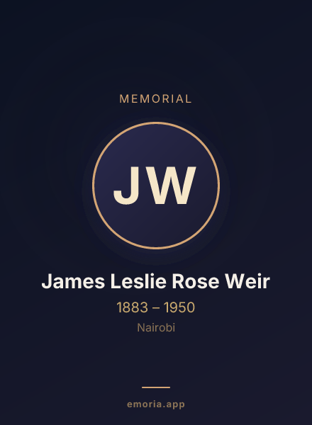 Memorial portrait of James Leslie Rose Weir