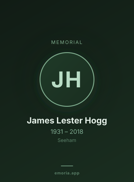 Memorial portrait of James Lester Hogg
