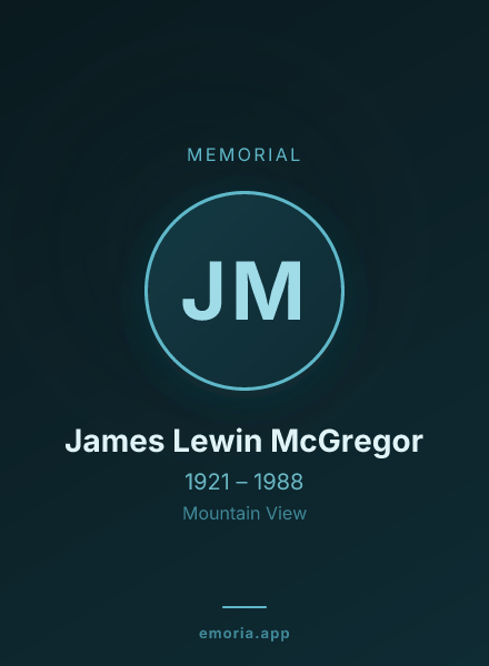 Memorial portrait of James Lewin McGregor