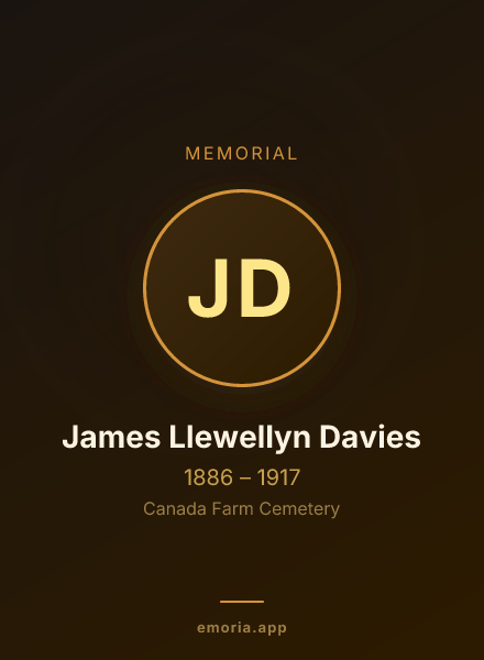Memorial portrait of James Llewellyn Davies