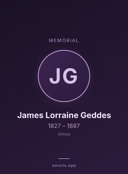 Memorial portrait of James Lorraine Geddes