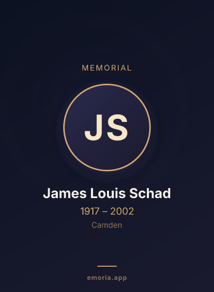 Memorial portrait of James Louis Schad