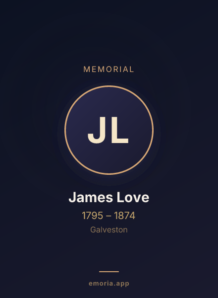 Memorial portrait of James Love