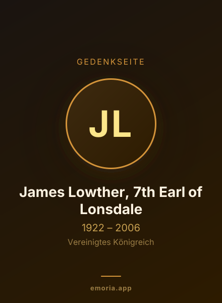 Gedenkportrait von James Lowther, 7th Earl of Lonsdale
