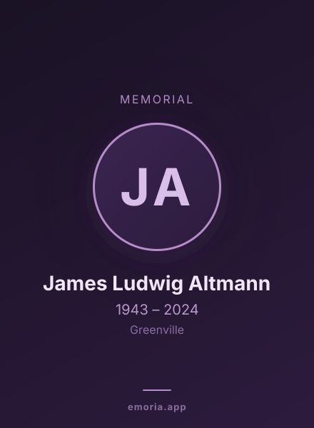 Memorial portrait of James Ludwig Altmann