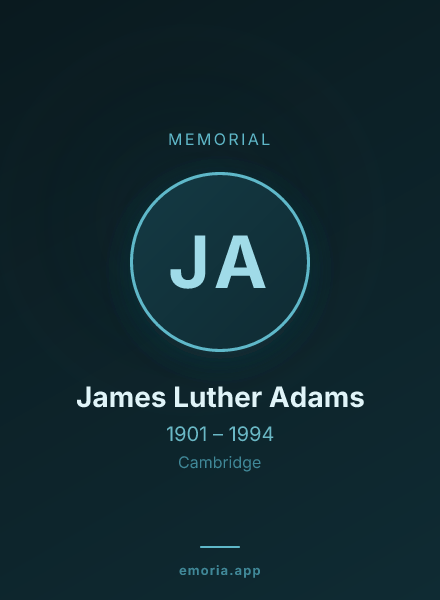 Memorial portrait of James Luther Adams