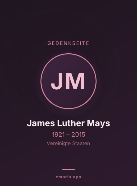 Gedenkportrait von James Luther Mays
