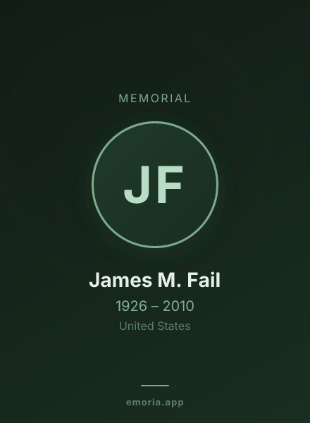 Memorial portrait of James M. Fail