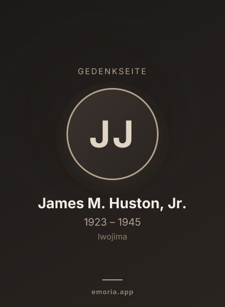 Gedenkportrait von James M. Huston, Jr.