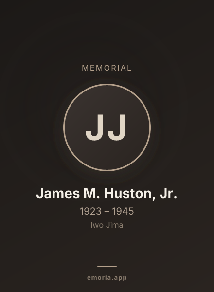Memorial portrait of James M. Huston, Jr.